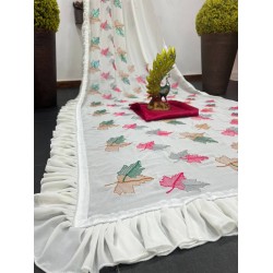 Ruffle party wear designer Georgette saree